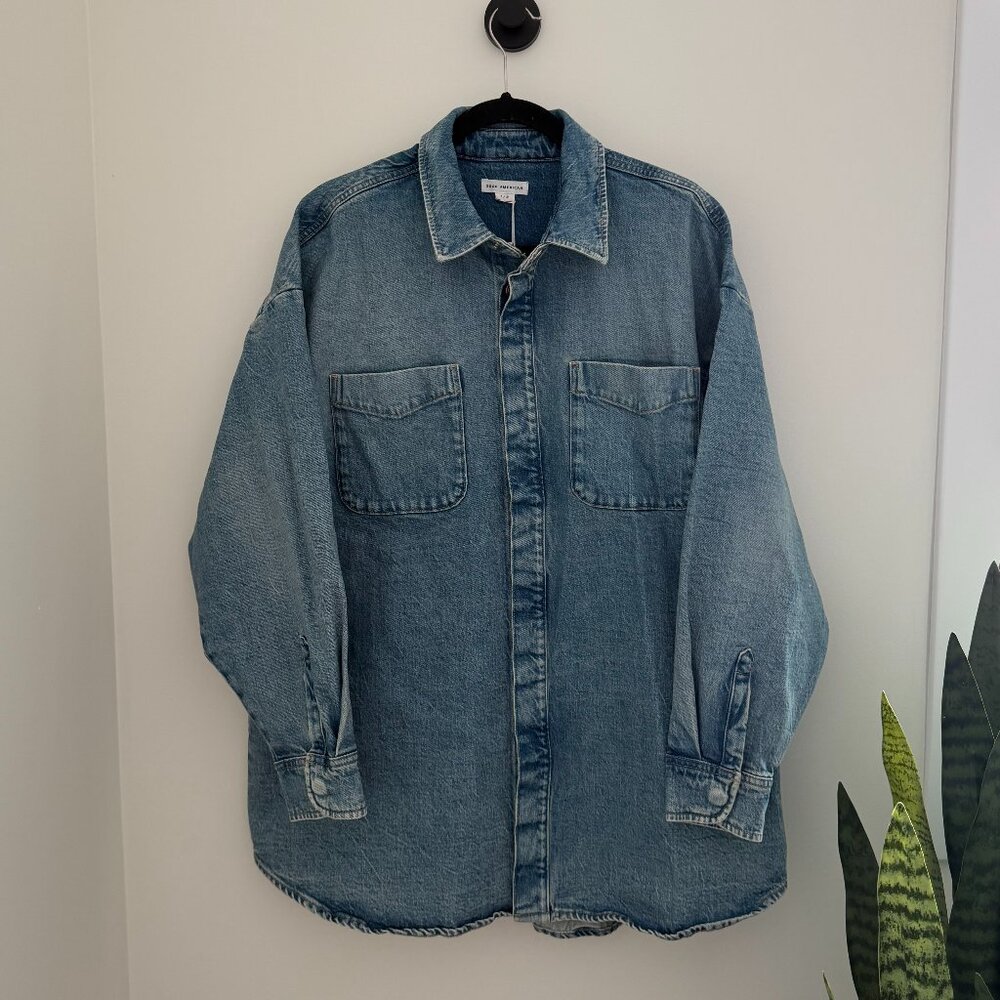 Good American Denim Shacket | Size 1/2 | Button-Up Jean Jacket Shirt | NWT